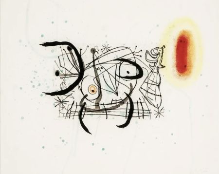 Aguafuerte Y Aguatinta Miró - Fissures Plate 11