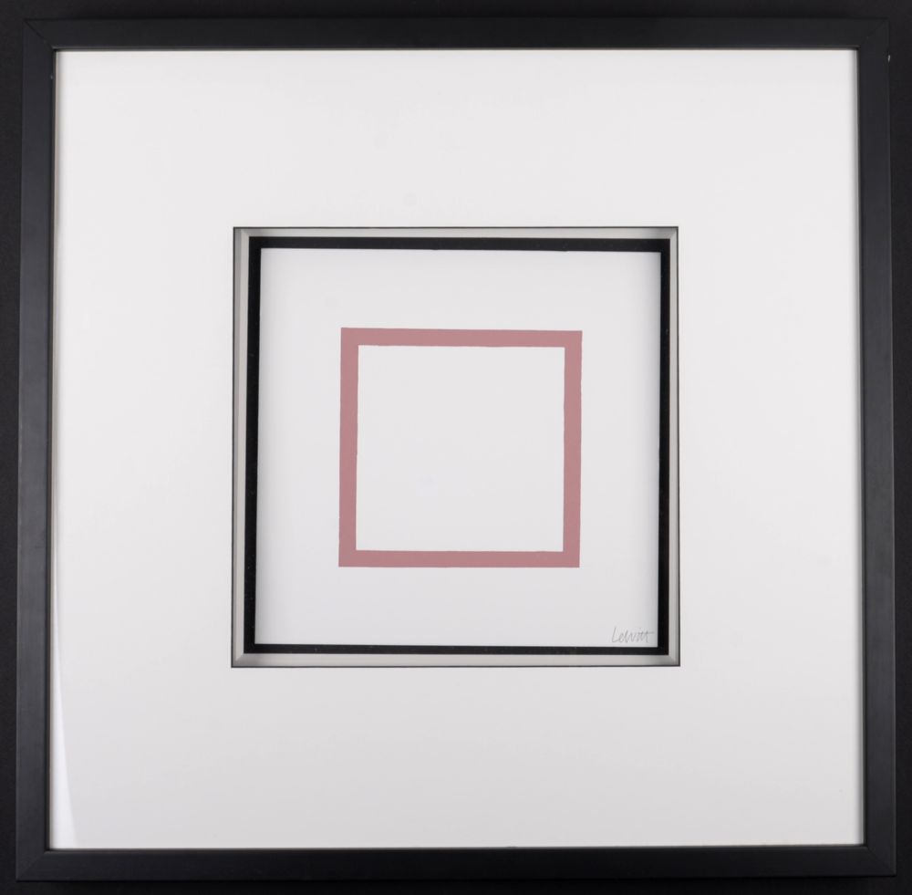 Serigrafía Lewitt - Five Geometric Figures in Five Colors, Plate #4, 1986 - Hand-signed & framed