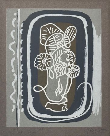 Grabado En Madera Braque - Fleurs blanches