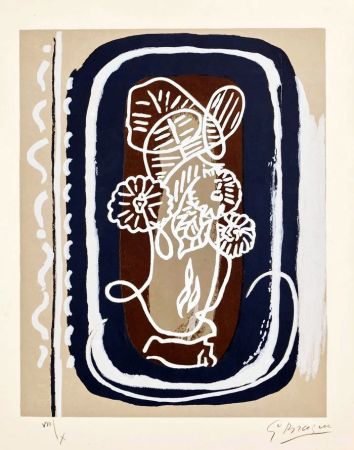Grabado En Madera Braque - Fleurs blanches