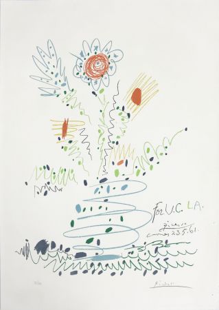 Litografía Picasso - Fleurs (for UCLA)