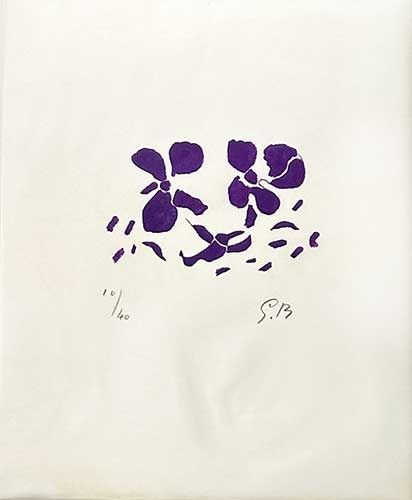 Grabado En Madera Braque - Fleurs violettes