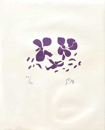 Grabado En Madera Braque - Fleurs violettes