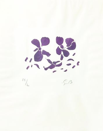 Grabado En Madera Braque - Fleurs violettes