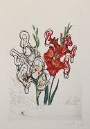 Litografía Dali -  Florals; Gladiolus [ + EARS ] Custa Brava 1972