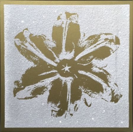 Serigrafía Robierb - Flower Power (Gold on White)