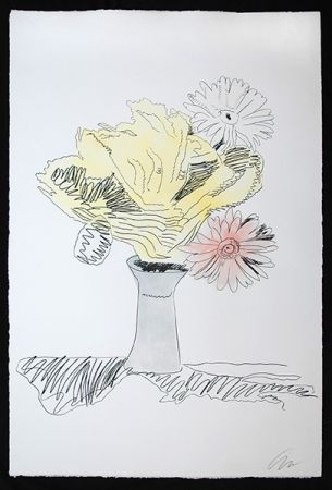 Serigrafía Warhol - Flowers (Hand-Colored)