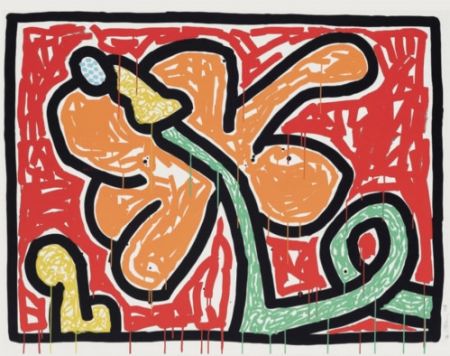 Serigrafía Haring - Flowers V