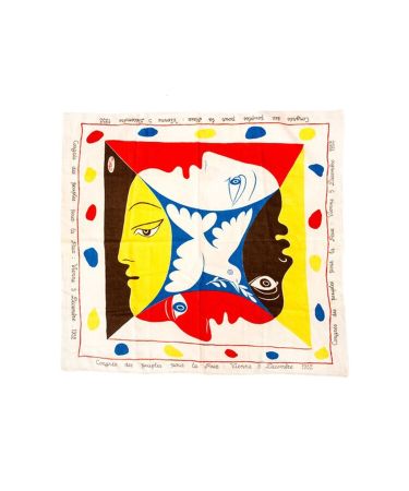 Serigrafía Picasso - Foulard Pour Le Festival Mondial De La Jeunesse Et Des Etudiants Pour La Paix, 1951