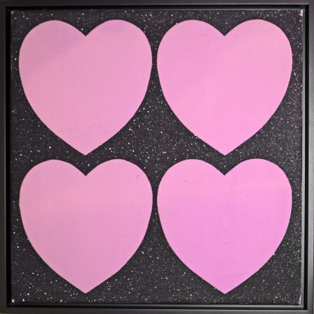 Serigrafía Warhol - Four Hearts (Painting)