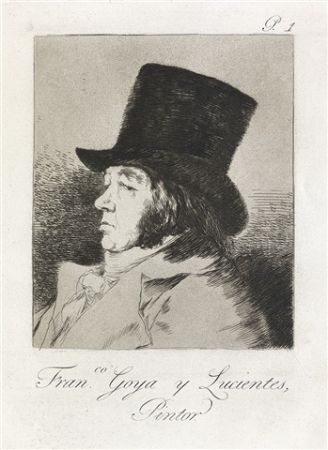 Aguafuerte Y Aguatinta Goya - Francisco Goya y Lucientes, Pintor.  / Self-Portrait of Goya