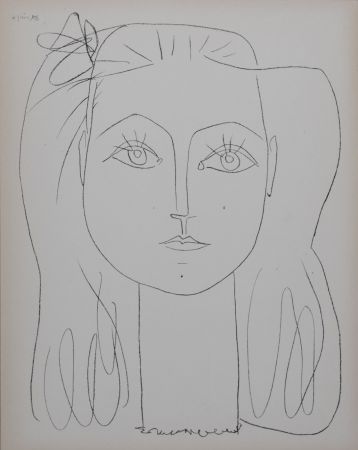 Litografía Picasso - Françoise avec un nœud dans les cheveux