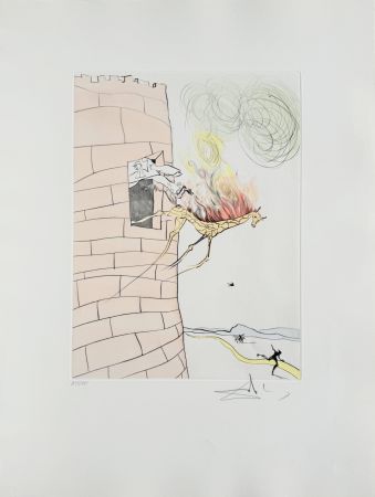 Aguafuerte Dali - Freud with a Snail Head