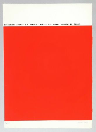 Serigrafía Isgro - Friedrich Engels (a destra) scrive nel rosso vestito di rosso