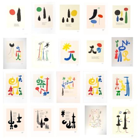 Litografía Miró -  Full Suite of 20 Lithographs in colours and b&w, after Tzara's Parler Seul