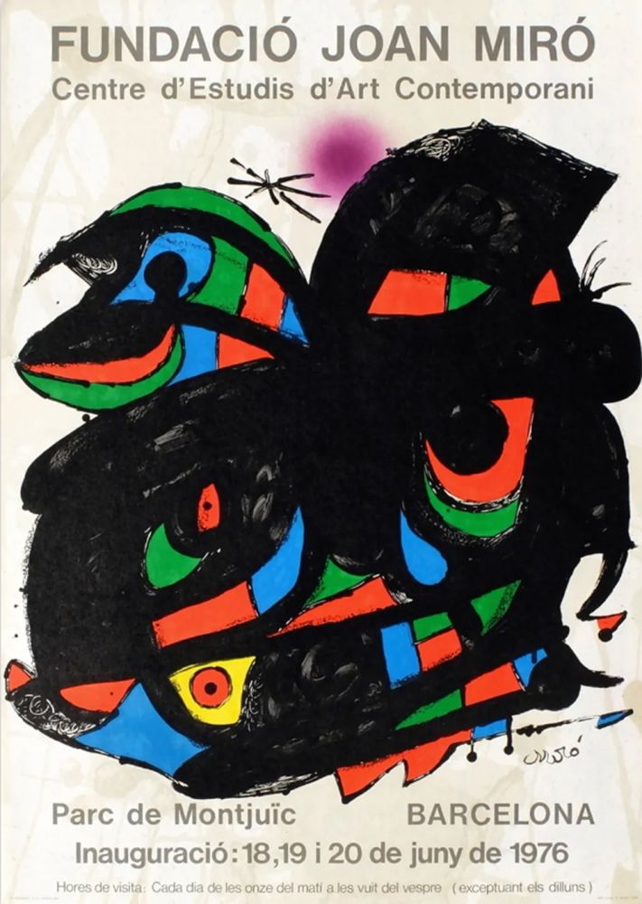 Cartel Miró - FUNDACIO JOAN MIRO - INAUGURACIO. BARCELONA. Affiche originale de 1976.