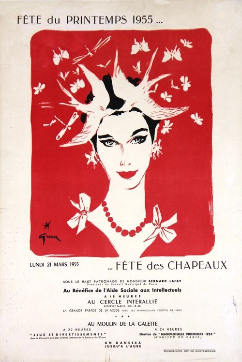Litografía Gruau - Fête du Printemps,Fête des Chapeaux