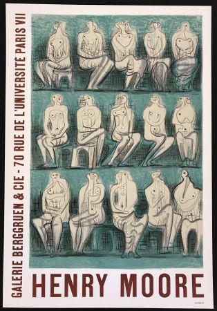 Litografía Moore - Galerie Berggruen & Cie (Seated Figures)