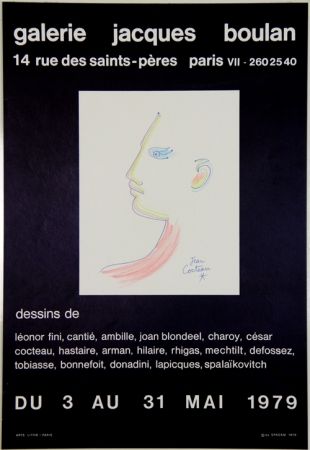 Litografía Cocteau - Galerie Jacques Boulan