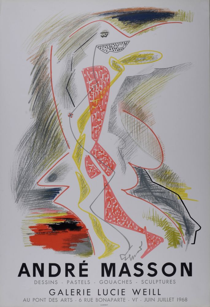 Litografía Masson - Galerie Lucie Weill,  1968