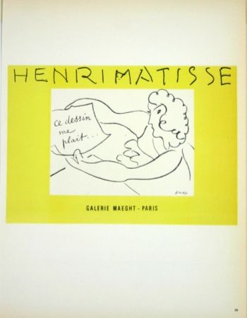Litografía Matisse - Galerie Maeght  Ce Dessin me Plait