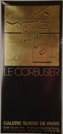 Litografía Le Corbusier - Galerie Suisse de Paris Juillet 1981