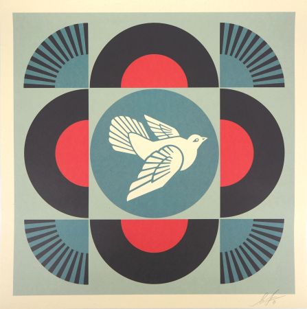 Serigrafía Fairey - Geometric Dove - Black
