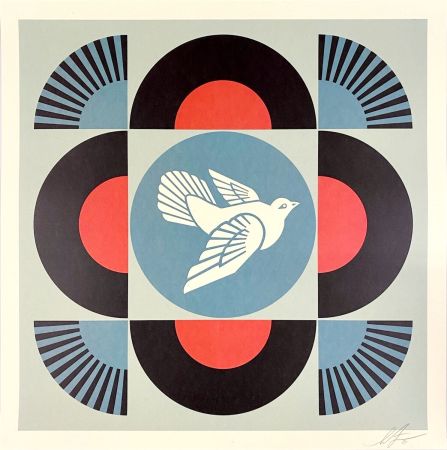 Litografía Fairey - Geometric Dove (Black)