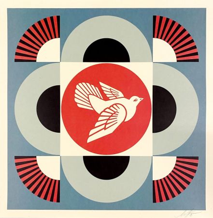 Litografía Fairey - Geometric Dove (Blue)