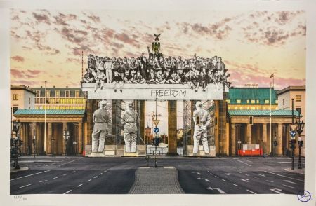 Litografía Jr - Giants, Brandenburg Gate, September 27, 2018, 18h55, © Iris Hesse, Ullstein Bild, Roger-Viollet, Berlin, Germany, 2018