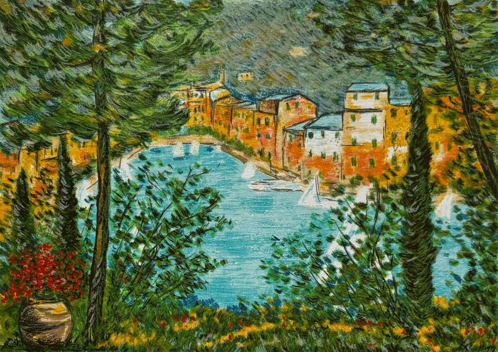 Serigrafía Cascella - Giara a Portofino