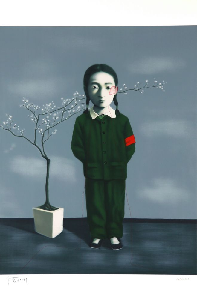 Litografía Xiaogang - Girl and Tree - Planche No. 13