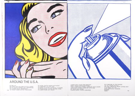 Litografía Lichtenstein - Girl & Spray Can, 1964