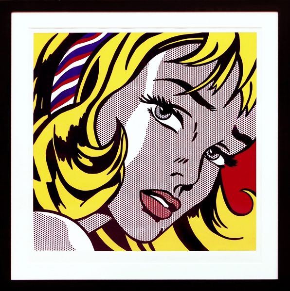 Serigrafía Lichtenstein - Girl with Hair Ribbon