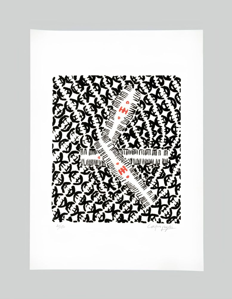 Litografía Capogrossi - Giuseppe capogrossi (1900–1972) - Lithography on Fabriano paper - 1957
