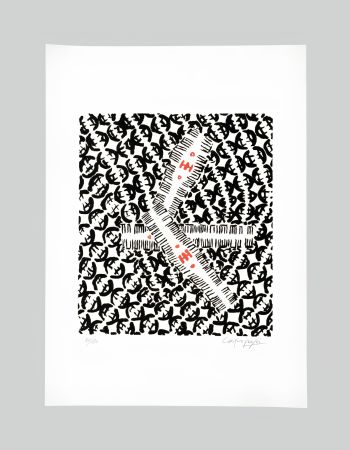 Litografía Capogrossi - Giuseppe capogrossi (1900–1972) - Lithography on Fabriano paper - 1957