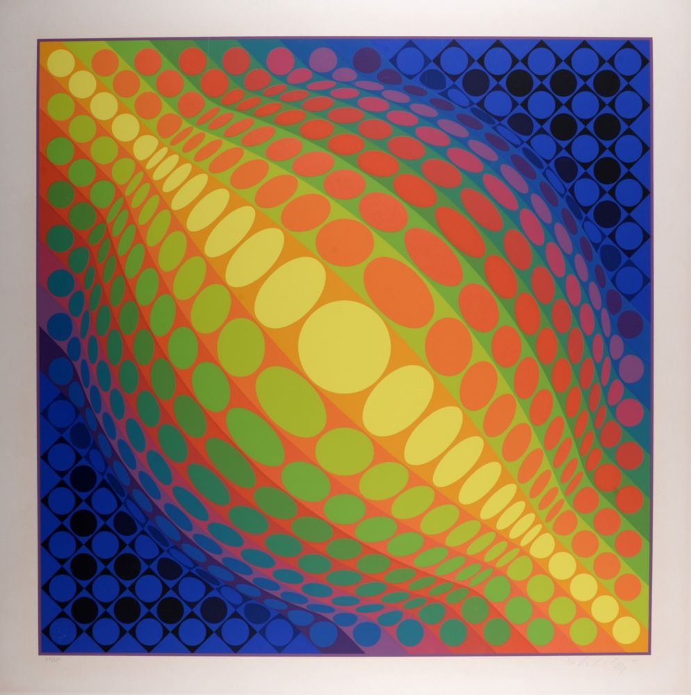 Serigrafía Vasarely - Globe, 1974 - Hand-signed