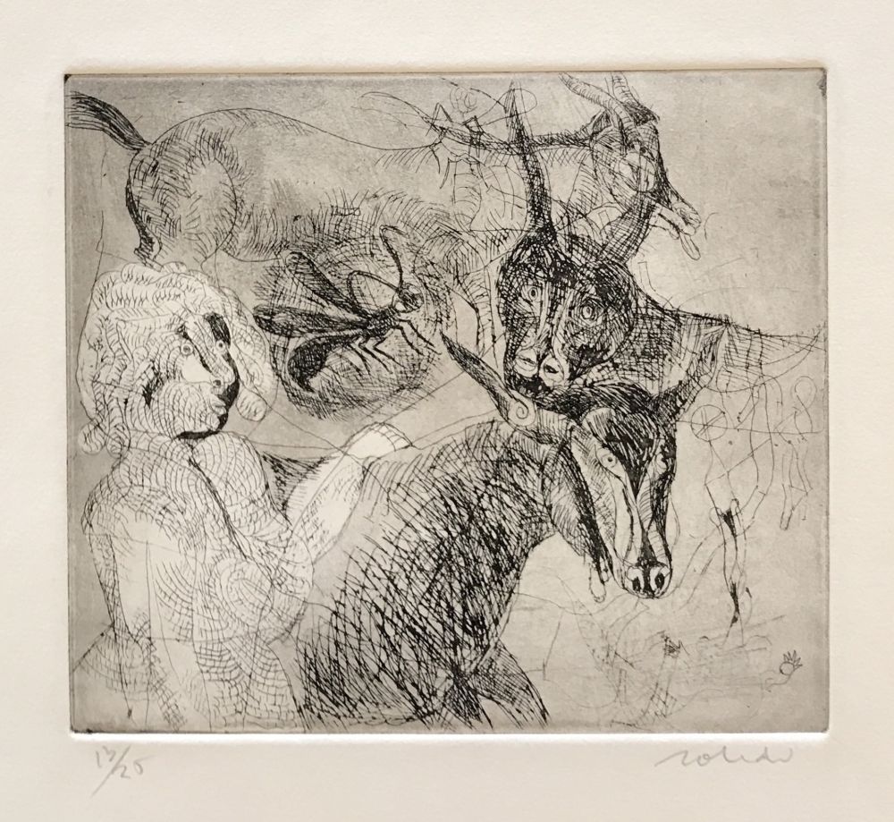 Grabado Toledo - Goats with Woman 