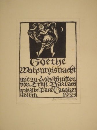 Grabado En Madera Barlach - GOETHE, J. W. von. Walpurgisnacht.