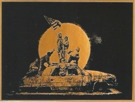 Serigrafía Banksy - Gold Flag 