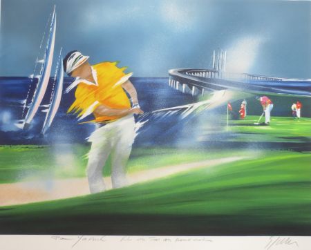 Litografía Spahn - Golfeur jaune