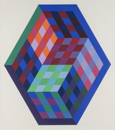 Serigrafía Vasarely - Gordes Tridim