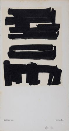Litografía Soulages (After) - Gouaches et gravures (D), 1957