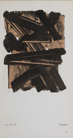 Litografía Soulages (After) - Gouaches et gravures (H), 1957
