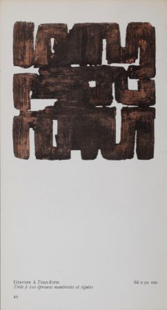 Litografía Soulages (After) - Gouaches et gravures (J), 1957
