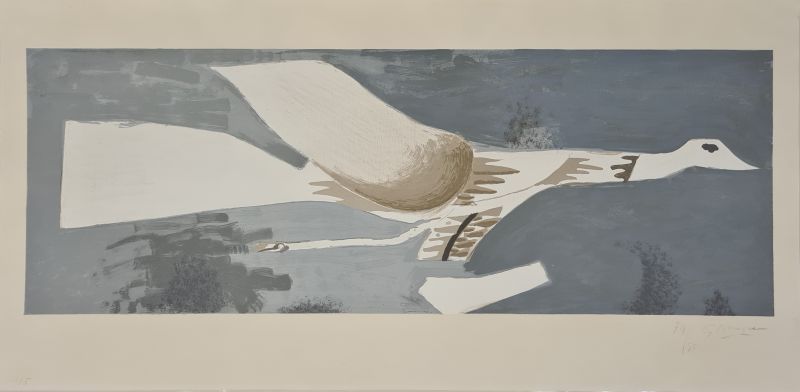 Litografía Braque - Grand oiseau gris 