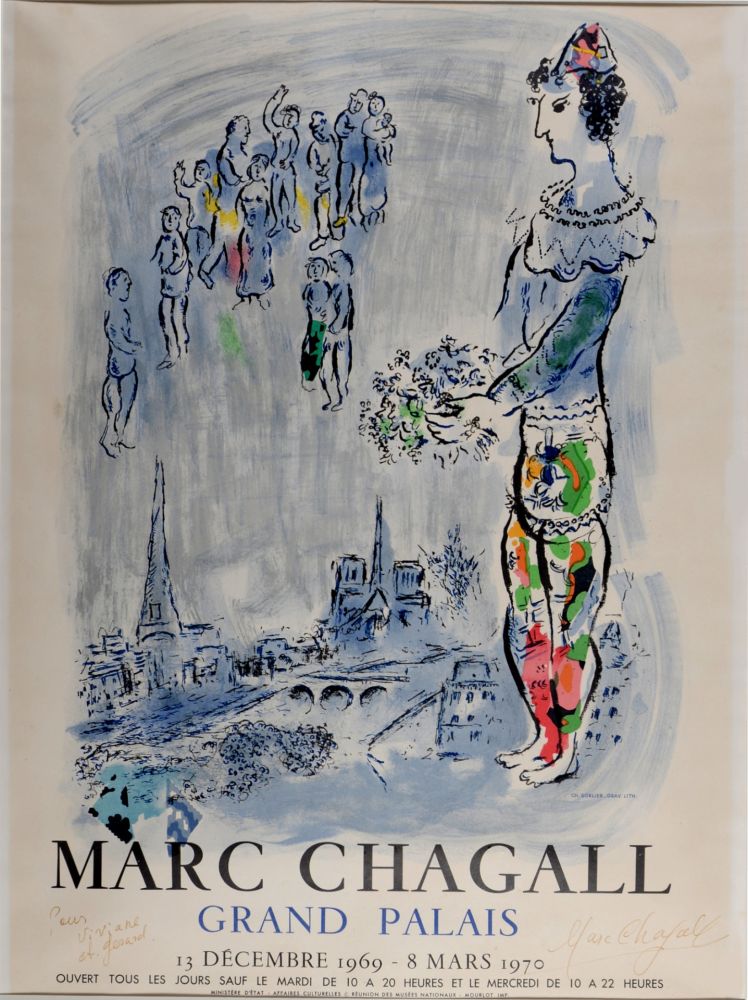 Litografía Chagall (After) - Grand Palais, 1969 - Hand-signed