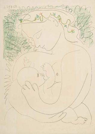 Litografía Picasso - Grande maternite
