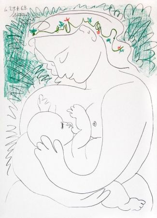 Litografía Picasso - Grande Maternité