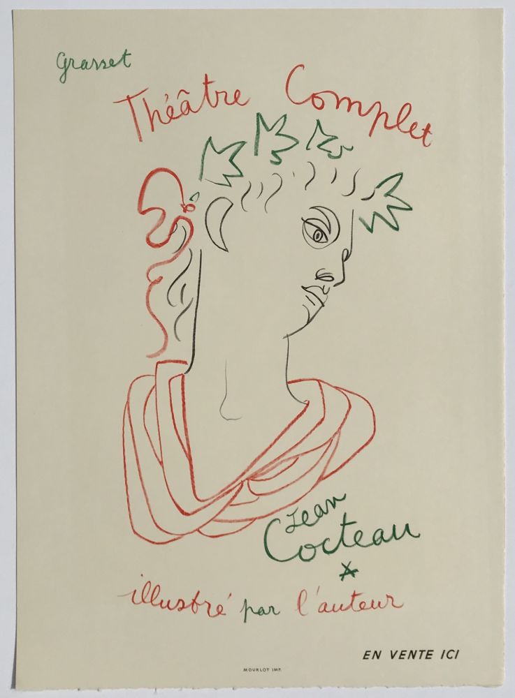 Litografía Cocteau - Grasset Theatre Complet